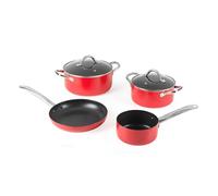 Russell Hobbs Riviera Ensemble de Cuisson 4 Pièces - Poêle à Frire 24 cm, Casserole 16 cm, Marmites 20/24 cm, Revêtement Antiadhésif Céramique, Sans PFAS, Aluminium Pressé, Compatible Four, Induction