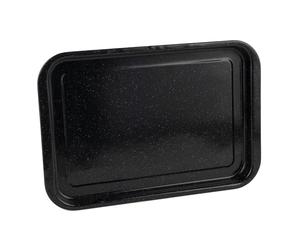 Russell Hobbs Romano Vitreous Enamel Plaque de Cuisson 36 cm, Plaque à Rôtir et Pâtisserie Rectangulaire, Passe au four jusqu'à 230°C, Plat en Acier Avec Couverture Émaillé, Noir, CW11471