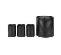 Russell Hobbs Set de comptoir strié, 4 pièces, acier, noir | 3 boîtes de rangement et boîte à pain, couvercles à tirer, finition striée, pour aliments secs, lavage à la main
