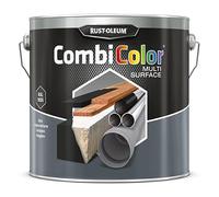 Rust-Oleum CombiColor® Multisurface Peinture, Primaire adhésif et couche de finition tout-en-un, pour application directe sur la plupart des surfaces, 2,5L (Noir Brillant RAL9005)