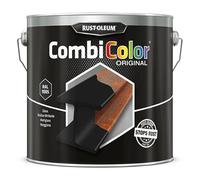 Rust-Oleum CombiColor® Original Couche de finition, Peinture monocouche pour protection des métaux (Pot 2.5L, Noir Brillant RAL9005)