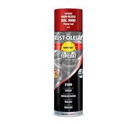 Rust-Oleum Hard Hat Couche de finition, Peinture industrielle en aérosol à séchage rapide pour métal, bois et béton, 500ml (Rouge Vif RAL3000)