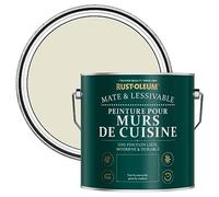 Rust-Oleum Peinture Blanche Lessivable pour Murs de Cuisine, Finition Mate - Huître 2.5L