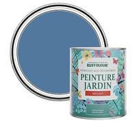 Rust-Oleum Peinture Bleue Résistante à l'humidité pour Jardins, Finition Brillante - Soie Bleue 750ml