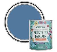 Rust-Oleum Peinture Bleue Résistante à l'humidité pour Jardins, Finition Satinée - Soie Bleue 750ml