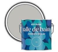 Rust-Oleum Peinture Grise Résistante à l'eau pour Murs de Salle de Bains, Finition Mate - Silex 2.5L