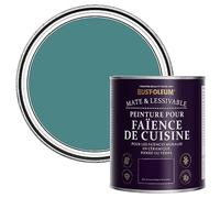 Rust-Oleum Peinture Verte Résistante à l'eau pour Faïence de Cuisine, Finition Mate - Plume de Paon 750ml