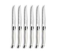 PRADEL ESSENTIEL - Coffret 6 couteaux à steak Rustic Acier inox 18/0, Finition miroir 230 mm, Perle