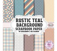 RUSTIC TEAL BACKGROUND SCRAPBOOK PAPER: Double-Sided Sheets for Crafting & Scrapbooking Decorative Crafts, Origami & Wrapping Papers.