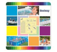 Rustines de réparation - BESTWAY - Lot de 10 - Waterproof - 6,5 cm x 6,5 cm - Pour liner piscine