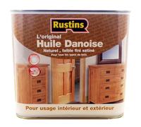Rustins 2.5L Danish Oil - L'huile danoise claire originale pour tous les types de bois - extérieur et intérieur - sécurité, nourriture et jouets 14 m²/L