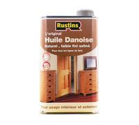 Rustins 500ml Danish Oil - L'huile danoise claire originale pour tous les types de bois - extérieur et intérieur - sécurité, nourriture et jouets 6 à 7 m²