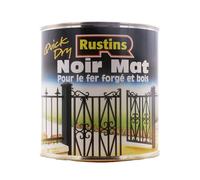 Rustins - acrylique métal noir mat, fer et bois peinture extérieure et intérieure à séchage rapide 1L - 12 à 14m²