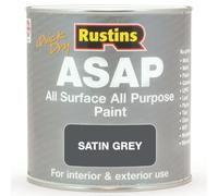 Rustin's (ASAPAG1000) - Toute le peinture de surface - Intérieur et extérieur - Séchage rapide - finition satinée - Gris - 1L