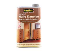 Rustins Huile Danoise 1L Claire pour Bois Intérieur et Extérieur 14 m² | Tous types de bois, Sécurité alimentaire, Sécurité jouets, Couvre 14 m²