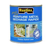 Rustins - Peinture acrylique métal à séchage rapide blanc satiné pour usage intérieure et extérieur 250 ml - 3,5 m²