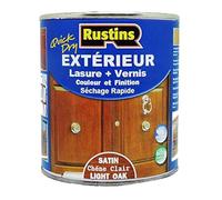 Rustins - teinture pour bois extérieur et intérieur chêne clair satiné à séchage rapide avec finition vernis 500 ml - 7,5 m²