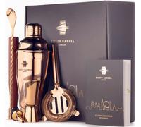 Rusty Barrel Kit Cocktail Park Lane avec Shaker Cocktail Couleur Cuivre en INOX de Style Manhattan | Coffret à Cocktail | Barman Kit Complet avec Doseur à Cocktail et Livre de Cocktails