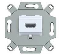 Rutenbeck Boîtier de raccordement HDMI, simple, encastré, blanc pur RAL 9010 Idéal pour poser les câbles de raccordement TV, moniteur et vidéoprojecteur dans le mur et le canal de câbles (170 105 53)