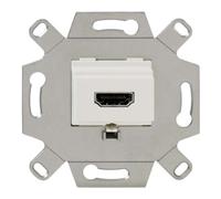 Rutenbeck Boîtier de raccordement HDMI, simple, encastré, blanc pur RAL 9010 Idéal pour poser les câbles de raccordement TV, moniteur et vidéoprojecteur dans le mur et le canal de câbles (170 105 53)