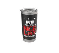 Ruth On The Nice List Nom de Noël amusant Ruth Gobelet isotherme en acier inoxydable double paroi