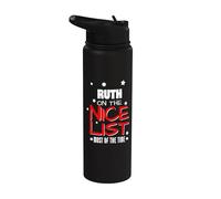 Ruth On The Nice List Nom de Noël amusant Ruth Stainless Steel Insulated Water Bottle