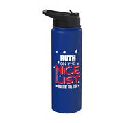 Ruth On The Nice List Nom de Noël amusant Ruth Stainless Steel Insulated Water Bottle