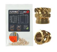 ruthex Inserts Filetés M3 Voron - Lot de 100 - M3x5x4