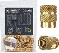 ruthex Inserts Filetés M8 - Lot de 20 - M8x12,7