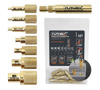 ruthex Lot de 7 pannes à souder - Pointes de fer à souder pour inserts filetés ruthex M2/M2.5/M3/M4/M5/M6/M8 - #2-56/ #4-40/ #6-32/ #8-32/ #10-24/1/4" avec adaptateur pour fer à souder 900 M/T18