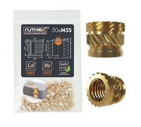 ruthex M5S insert fileté SHORT | 50 pièces RX-M5Sx5,8 douilles filetées en laiton |Écrou stable pour pièces en plastique |Utilisable dans les pièces en plastique imprimées en 3D par chaleur