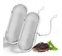 Ruvan Boule À Thé Et Passoire À Epices En Acier Inoxydable, 2x Passoire À Thé En Acier Inoxydable 304, Outil RéUtilisable Pour Thé En Feuilles, Filtre À Thé À Mailles Fines Avec Chaîne