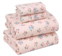 Ruvanti 100% Cotton Sheets Queen Size Set, 4 Pieces, Soft & Breathable Percale Weave Bedding, Deep Pocket 16", Hotel Standard, Crisp Cool Feeling, Durable, Perfect Floral Bed Sheet, Spring on