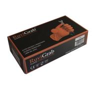 Ruvigrab - Gant de travail jetable en nitrile diamant orange | Haute résistance | Gants pour mécanique, ateliers, industrie, construction et chimie | Sans latex | 50 unités |