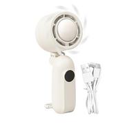 Ruwshuuk Éventail manuel portable compact rechargeable par USB, ventilateur silencieux avec écran LED, idéal pour camping, plage, randonnée et accessoires de voyage