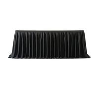 Ruwshuuk Jupe de table noire plissée - Accessoire de table 1,8 m/2,7 m/4,2 m pour décorations de cérémonie de remise de diplôme, fête prénatale, fête d'anniversaire, Halloween, carnaval, dîner