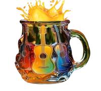 Ruwshuuk Tasse guitare avec impression 3D, tasses avec impression 3D musicale originale, résistante à la chaleur, collection musiciens, cadeau pour amis, famille, adultes et collègues
