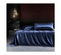 RUZGAR Drap Plat en Soie Lavée 170x230cm 230x250cm Drap de Dessus Luxueux et Rafraîchissant Draps de lit 2 Personnes Ultra Doux de Qualité Supérieure (Color : Blue, Size : 170x230cm)