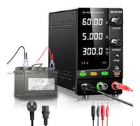 RUZIZAO Alimentation de Laboratoire 60V 5A, 300W Encodeur et Affichage LED à 4 Chiffres Alimentation Stabilisée Réglable pour Chargement de Batterie 6V~48V Interrupteur de Sortie Détection de Charge