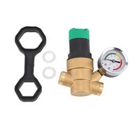 RV Water Pressure Regulator Valve with Meter | 3/4 Inch Brass Adjustable 0-6KG | Built - in Screen for Pure Water | Easy Install for RVs/Campers/Homes