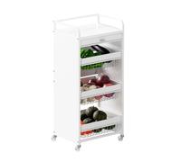 Rv2sGf3kH Chariot de Cuisine Chariot de Rangement Cuisine à tiroirs 4 Niveaux, étagère for paniers légumes et Fruits roulants(Petit)
