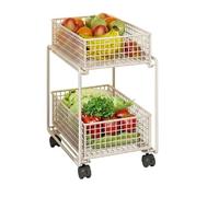 Rv2sGf3kH Chariot de Cuisine Chariot de Rangement Cuisine Roulant, étagère Mobile for paniers légumes et Fruits(Blanc,Grand)