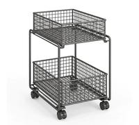 Rv2sGf3kH Chariot de Cuisine Chariot de Rangement Cuisine Roulant, étagère Mobile for paniers légumes et Fruits(Noir,Grand)
