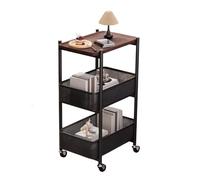 Rv2sGf3kH Chariot de Cuisine Chariot de Rangement Mobile à roulettes, Table Chevet et d'appoint for Chambre Coucher Salon(Noir,Grand)