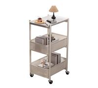 Rv2sGf3kH Chariot de Cuisine Chariot de Rangement Mobile à roulettes, Table Chevet et d'appoint for Chambre Coucher Salon(Blanc,Grand)