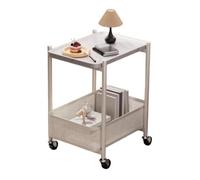 Rv2sGf3kH Chariot de Cuisine Chariot de Rangement Mobile à roulettes, Table Chevet et d'appoint for Chambre Coucher Salon(Blanc,Petit)