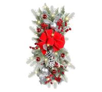 Rvyan Guirlande de Noël avec pendentif, décoration de Noël, guirlande de Noël, pendentif suspendu pour les fêtes, mur, porte + lumière LED