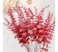 RXKFIGX 30Pcs Eucalyptus Artificiel, Tiges d'Eucalyptus, Branches D'eucalyptus Artificielle, Feuilles Eucalyptus, Branches de Plantes artificielles eucalyptusesséché pour Bouquet, Fête de Mariage