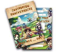 RXLITE KIT créatif Invitations Anniversaire à gratter thème ONE PIECE :10 Cartes Stickers Dorés Enveloppes Blanches