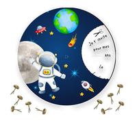 RXLITE Kit PREMIUM de 10 Cartes d'Invitation Anniversaire Astronaute unique avec Atelier Créatif - Cartes Rondes Idéales pour Enfants, Filles et Garçons, Activité Ludique et Originale